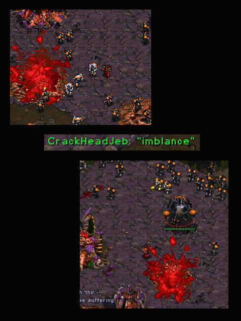 A terran vs. zerg game that lasted longer than 12 minutes. Sexy. :D