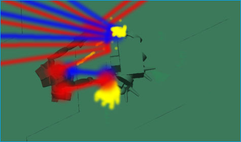 Those are only single lasers that got knocked off to the side. My laser fanning skills suck, k?