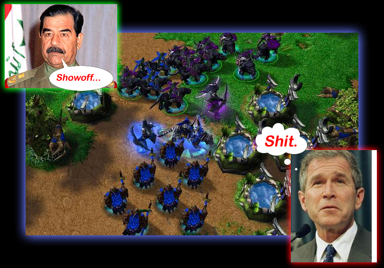 Doesn't Bush always look like he just had a stroke and then busted a nut?