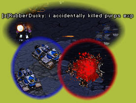 Ducky's wraiths accidentally killing Jamellan's expansion, tanks getting ready to seige Kinslayer's expansion and random exploding blood bag.